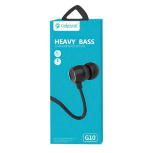 CELEBRAT earphones με μικρόφωνο G10, 10mm, 3.5mm, 1.2m, μαύρα | Αξεσουάρ κινητών | elabstore.gr