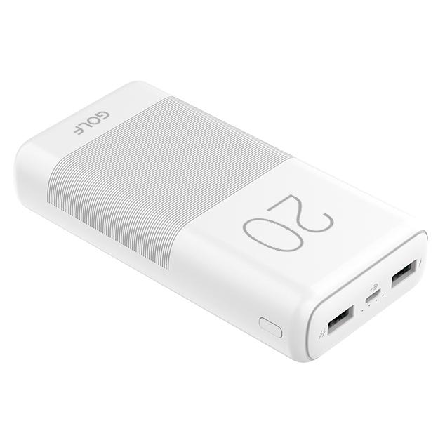 GOLF Power bank Candy G81 20000mAh, 2x output, 2.1A, λευκό | eLabstore.gr GOLF Power bank Candy G81 20000mAh, 2x output, 2.1A, λευκό | Αξεσουάρ κινητών | elabstore.gr