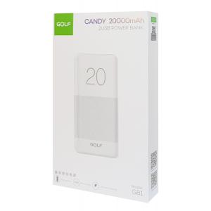 GOLF Power bank Candy G81 20000mAh, 2x output, 2.1A, λευκό | eLabstore.gr GOLF Power bank Candy G81 20000mAh, 2x output, 2.1A, λευκό | Αξεσουάρ κινητών | elabstore.gr
