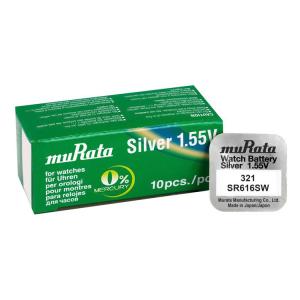 MURATA μπαταρία Silver Oxide για ρολόγια SR616SW, 1.55V, No 321, 10τμχ | Μπαταρίες | elabstore.gr