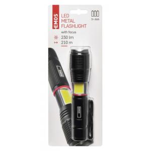 EMOS LED φακός με ζουμ P3111, 230lm, 210m, μεταλλικός, μαύρος | Φωτισμός | elabstore.gr