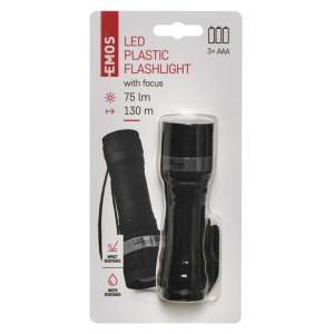 EMOS LED φακός με ζουμ P4702, 75lm, 130m, IP43, πλαστικός, μαύρος | Φωτισμός | elabstore.gr