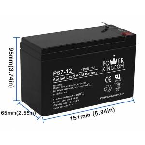 POWER KINGDOM μπαταρία μολύβδου PS7-12-T1, 12Volt 7Ah, T1 | Τροφοδοσία Ρεύματος | elabstore.gr