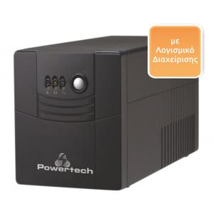 POWERTECH UPS Line Interactive PT-1500, 1500VA, 900W | Τροφοδοσία Ρεύματος | elabstore.gr