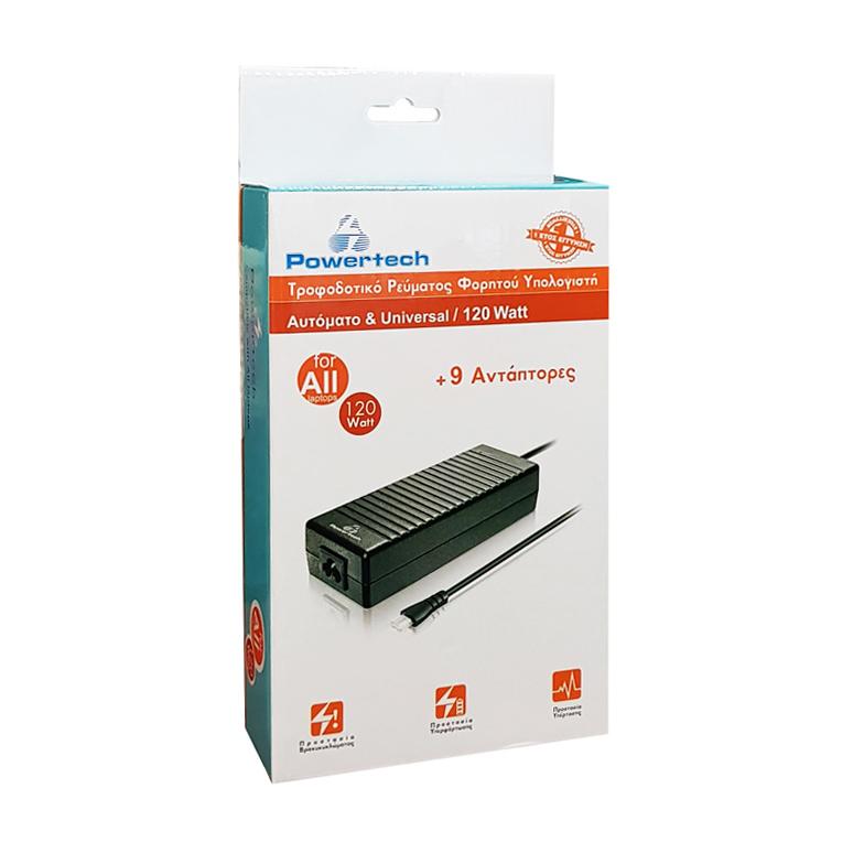 POWERTECH φορτιστής laptop PT-373, Universal, 120 watt, 9 tips | eLabstore.gr POWERTECH φορτιστής laptop PT-373, Universal, 120 watt, 9 tips | Αξεσουάρ για Laptop | elabstore.gr