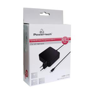 POWERTECH Φορτιστής laptop PT-703, USB Type-C PD, Universal, 65W, μαύρο | Αξεσουάρ για Laptop | elabstore.gr