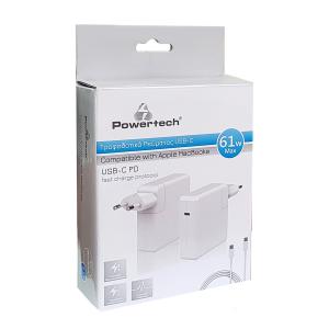 POWERTECH Φορτιστής laptop PT-704 για Apple, USB Type-C PD, 61W, λευκό | Αξεσουάρ για Laptop | elabstore.gr