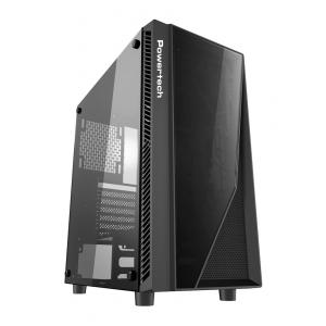POWERTECH Gaming case PT-743, tempered glass, 4x 120mm fans (3x RGB) | PC & Αναβάθμιση | elabstore.gr