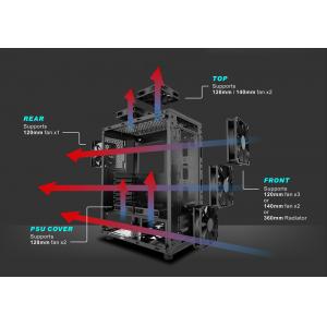 POWERTECH Gaming case PT-743, tempered glass, 4x 120mm fans (3x RGB) | eLabstore.gr