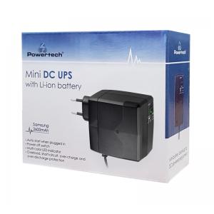 POWERTECH Mini DC UPS PT-749 με μπαταρία 2600mAh, 12V, 2.1A | Τροφοδοσία Ρεύματος | elabstore.gr
