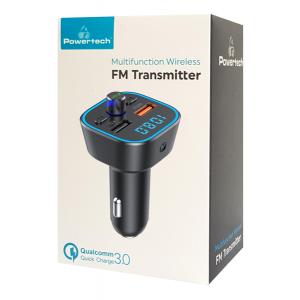 POWERTECH FM transmitter και φορτιστής PT-805, QC3.0, USB, Bluetooth | Gadgets | elabstore.gr