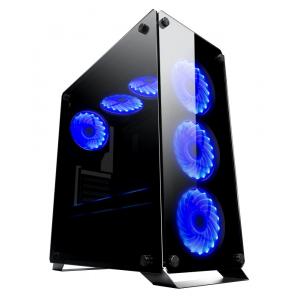 POWERTECH Gaming case PT-902, full tempered glass, 4x Dual ring RGB fans | PC & Αναβάθμιση | elabstore.gr
