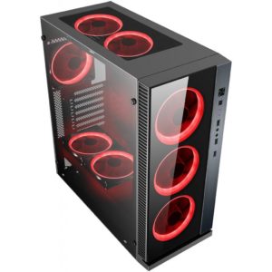POWERTECH Gaming case PT-903, tempered glass, 4x Dual ring RGB fans | PC & Αναβάθμιση | elabstore.gr