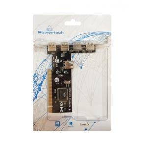POWERTECH Κάρτα Επέκτασης PCI to USB 2.0, 4+1 ports, Chipset VIA6212 | PC & Αναβάθμιση | elabstore.gr
