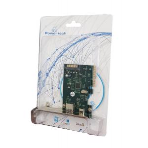 POWERTECH Κάρτα Επέκτασης PCI-e σε USB 3.1 A & Type-C , Chipset ASM1142 | PC & Αναβάθμιση | elabstore.gr