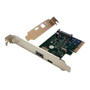 POWERTECH Κάρτα Επέκτασης PCI-e σε USB 3.1 A & Type-C , Chipset ASM1142 | PC & Αναβάθμιση | elabstore.gr
