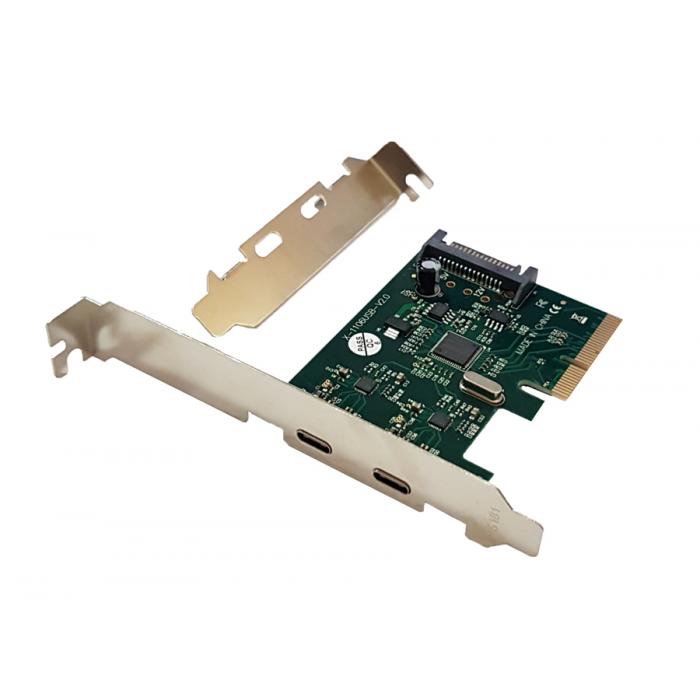 POWERTECH Κάρτα Επέκτασης PCI-e σε 2x USB 3.1 Type-C, Chipset ASM1142 | PC & Αναβάθμιση | elabstore.gr