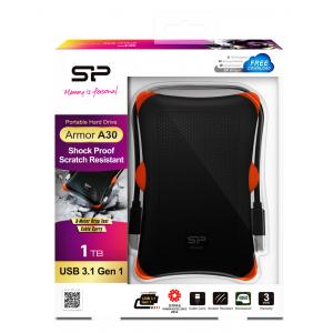 SILICON POWER εξωτερικός HDD 1TB Armor A30, USB 3.1, μαύρο | PC & Αναβάθμιση | elabstore.gr
