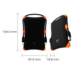 SILICON POWER εξωτερικός HDD 1TB Armor A30, USB 3.1, μαύρο | PC & Αναβάθμιση | elabstore.gr