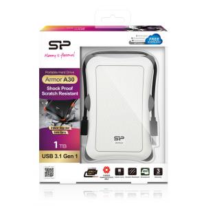 SILICON POWER εξωτερικός HDD 1TB Armor A30, USB 3.1, λευκό | PC & Αναβάθμιση | elabstore.gr