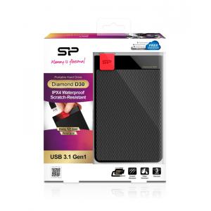 SILICON POWER Εξωτερικός HDD 1TB Diamond D30 D3S, USB 3.1, Black | PC & Αναβάθμιση | elabstore.gr