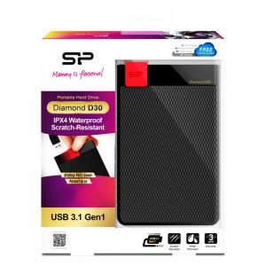 SILICON POWER Εξωτερικός HDD 1TB Diamond D30 D3S, USB 3.1, Black | eLabstore.gr