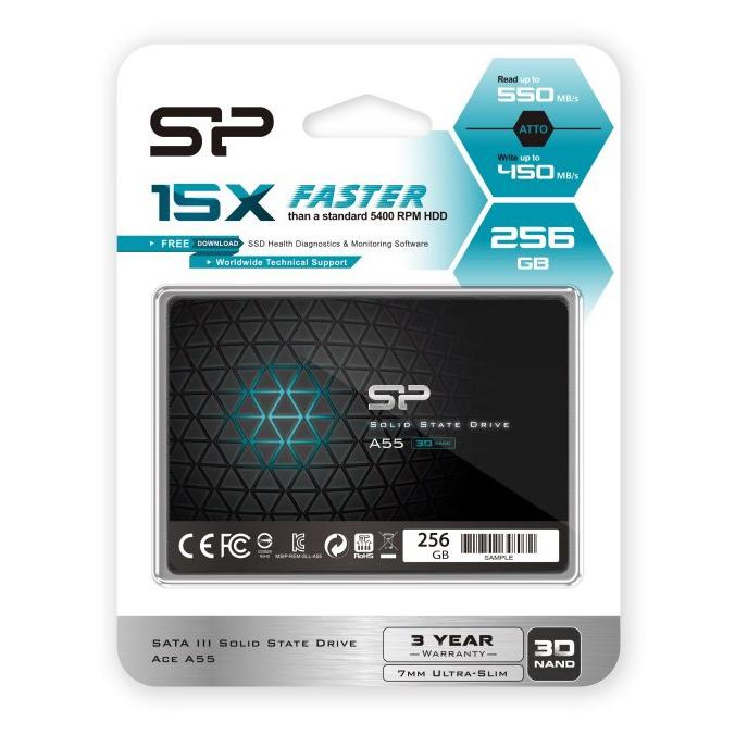 SILICON POWER SSD A55 256GB, 2.5", SATA III, 550-450MB/s 7mm, TLC | eLabstore.gr SILICON POWER SSD A55 256GB, 2.5", SATA III, 550-450MB/s 7mm, TLC | PC & Αναβάθμιση | elabstore.gr
