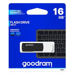 GOODRAM USB Flash Drive UCO2 0160KWR11, 16GB, USB 2.0, μαύρο | Συνοδευτικά PC | elabstore.gr