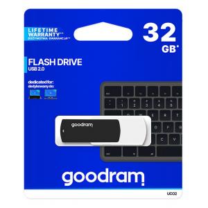GOODRAM USB Flash Drive UCO2 0320KWR11, 32GB, USB 2.0, μαύρο | Συνοδευτικά PC | elabstore.gr
