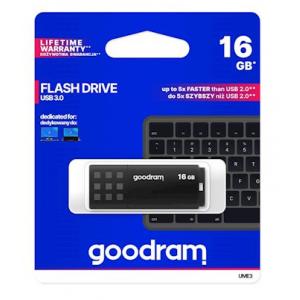 GOODRAM USB Flash Drive UME3 0160K0R11, 16GB, USB 3.0, μαύρο | Συνοδευτικά PC | elabstore.gr