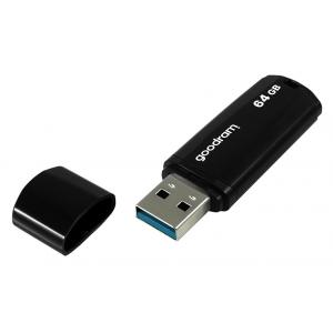 GOODRAM USB Flash Drive UMΜ3 0640K0R11, 64GB, USB 3.0, μαύρο | Συνοδευτικά PC | elabstore.gr