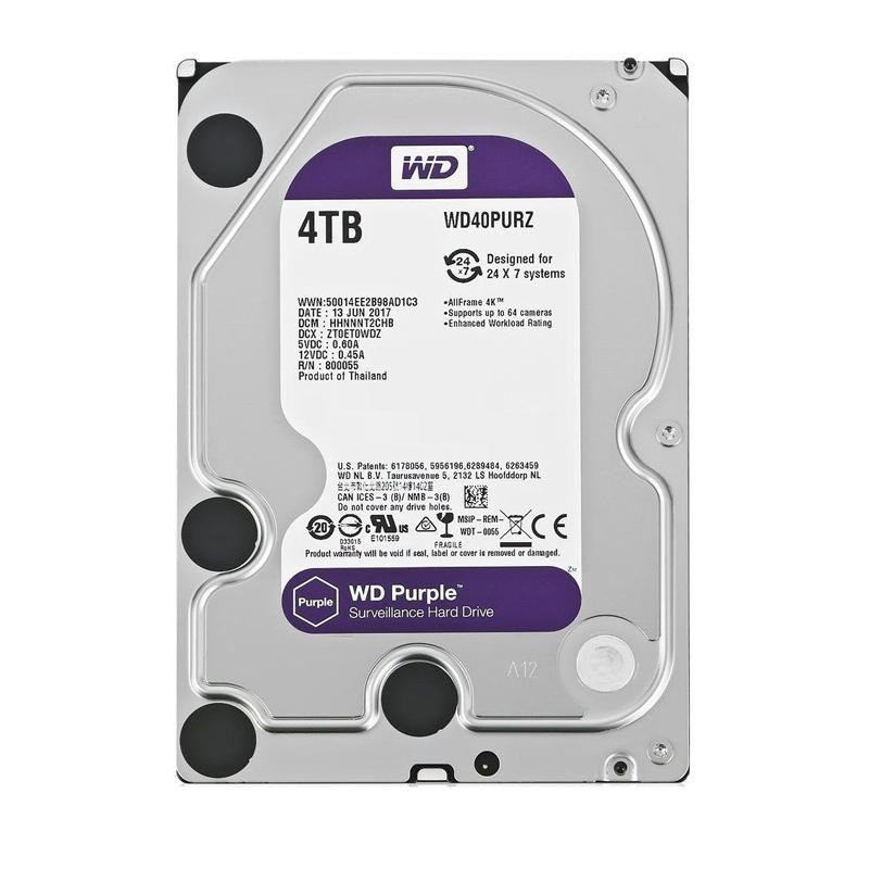 WD Purple Surveillance Σκληρός Δίσκος 3.5” 4TB, 64MB, 5400RPM, SATA III | eLabstore.gr WD Purple Surveillance Σκληρός Δίσκος 3.5” 4TB, 64MB, 5400RPM, SATA III | PC & Αναβάθμιση | elabstore.gr