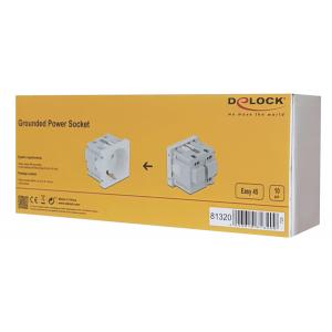 DELOCK module πρίζας ρεύματος Easy 45 81320, 45x45mm, 10τμχ | Τροφοδοσία Ρεύματος | elabstore.gr