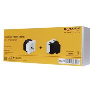 DELOCK module πρίζας ρεύματος Easy 45 81321, 45°, 45x45mm, 10τμχ | Τροφοδοσία Ρεύματος | elabstore.gr
