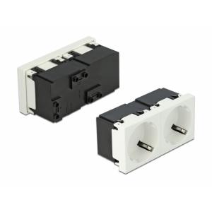 DELOCK διπλό module πρίζας ρεύματος Easy 45 81322, 45°, 45x45mm, 5τμχ | Τροφοδοσία Ρεύματος | elabstore.gr