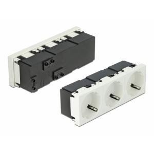 DELOCK τριπλό module πρίζας ρεύματος Easy 45 81323, 45°, 45x45mm, 5τμχ | Τροφοδοσία Ρεύματος | elabstore.gr