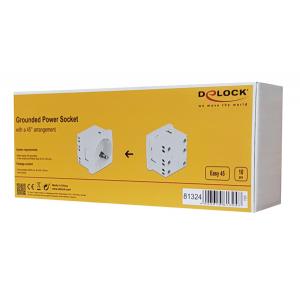 DELOCK module πρίζας ρεύματος Easy 45 81324, 45°, 45x45mm, 10τμχ | Τροφοδοσία Ρεύματος | elabstore.gr
