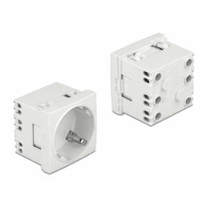 DELOCK module πρίζας ρεύματος Easy 45 81324, 45°, 45x45mm, 10τμχ | Τροφοδοσία Ρεύματος | elabstore.gr