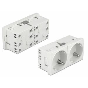 DELOCK διπλό module πρίζας ρεύματος Easy 45 81325, 45°, 45x45mm, 5τμχ | Τροφοδοσία Ρεύματος | elabstore.gr