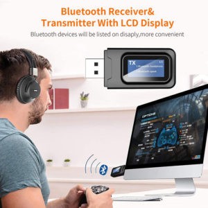 Wireless receiver & transmitter με οθόνη BT-005, bluetooth 5.0 EDR | Δικτυακά | elabstore.gr