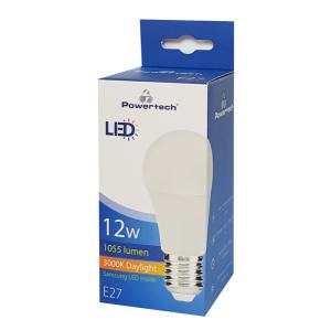 POWERTECH LED Λάμπα Globe E27-006 12W, 3000K, E27, Samsung LED, IC | Φωτισμός | elabstore.gr