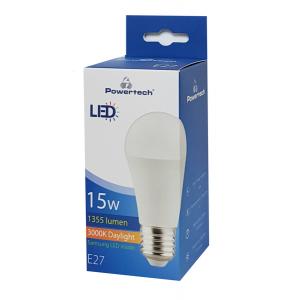 POWERTECH LED Λάμπα Globe E27-008 15W, 3000K, E27, Samsung LED, IC | Φωτισμός | elabstore.gr