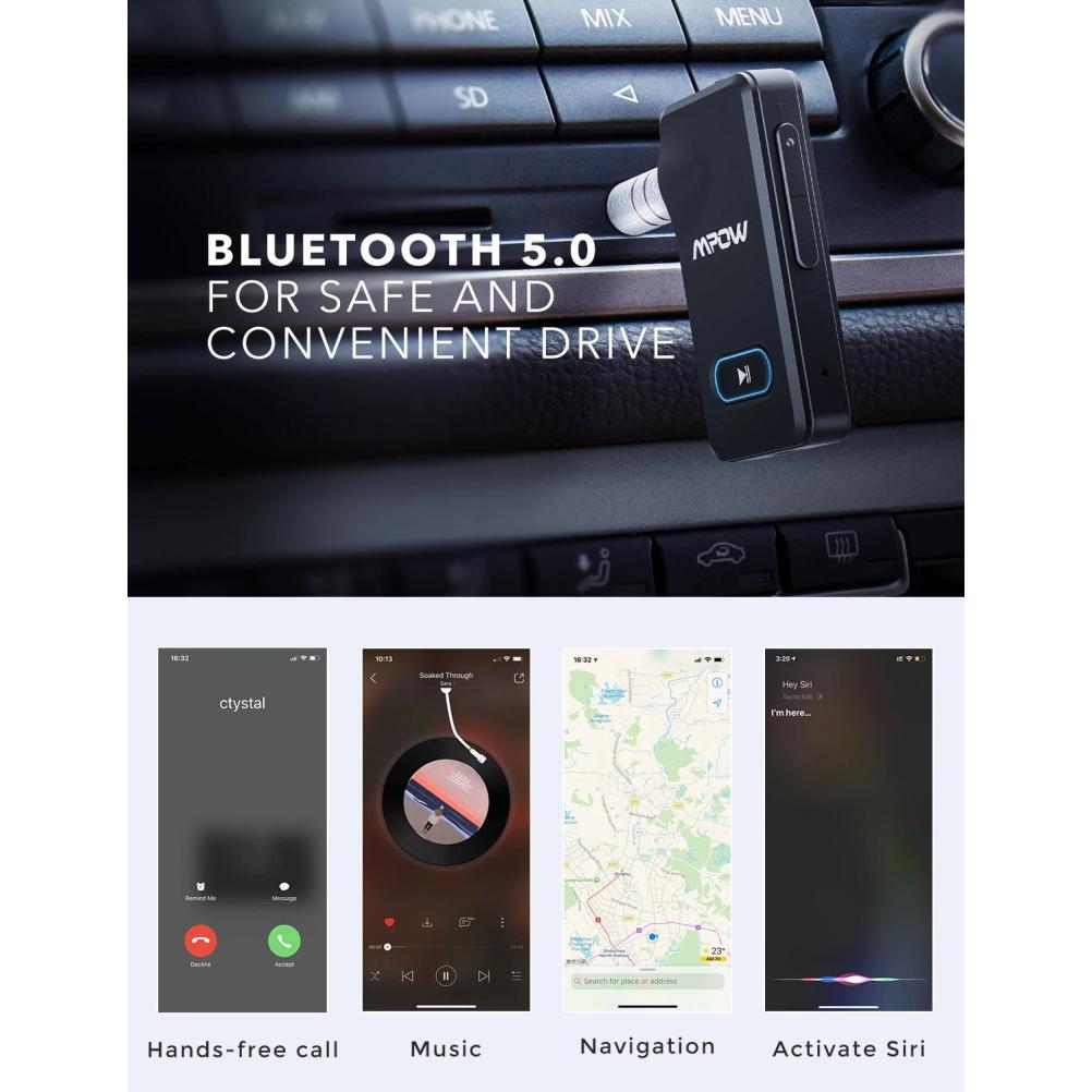 MPOW bluetooth receiver BH129B, ασύρματο, με μικρόφωνο, μαύρο | eLabstore.gr MPOW bluetooth receiver BH129B, ασύρματο, με μικρόφωνο, μαύρο | Εικόνα & Ήχος | elabstore.gr
