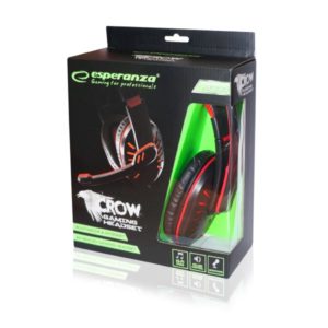 Crow Ακουστικό με μικρόφωνο gaming κόκκινο EGH330R | Gaming | elabstore.gr