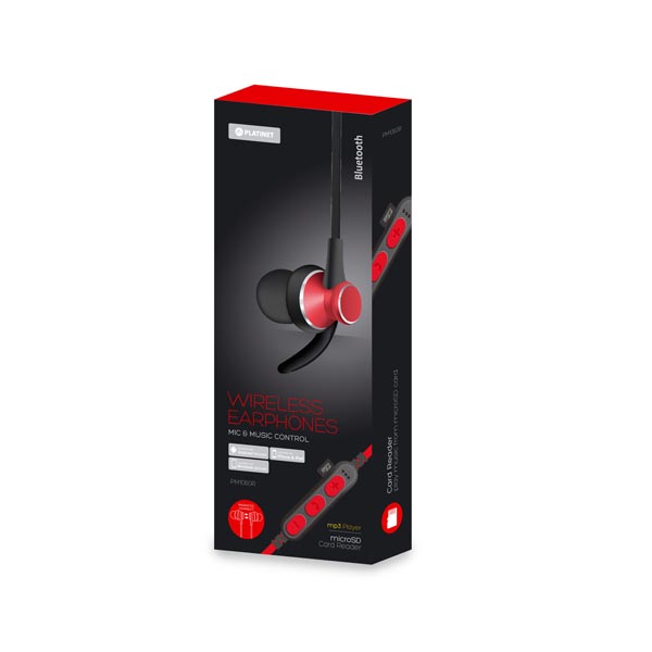 Ακουστικό Bluetooth V4.2 με μικρόφωνο και microSD Κόκκινο PLATINET | eLabstore.gr Ακουστικό Bluetooth V4.2 με μικρόφωνο και microSD Κόκκινο PLATINET | Περιφερειακά | elabstore.gr