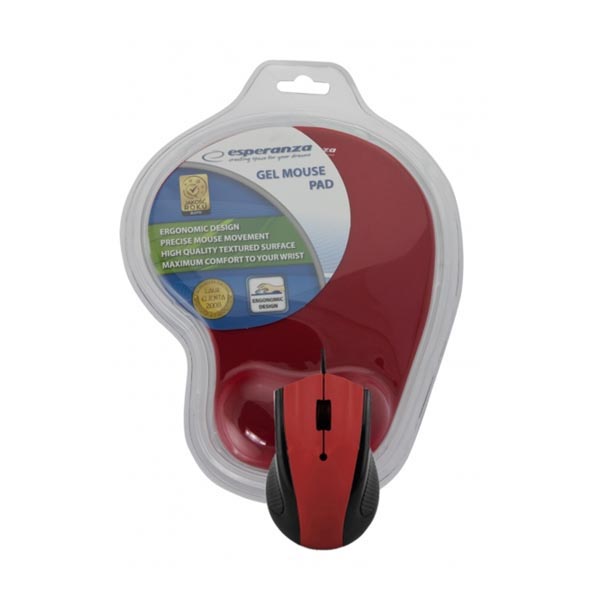 Σετ Ενσύρματο Ποντίκι με Gel Mouse Pad κόκκινο EM125R | eLabstore.gr Σετ Ενσύρματο Ποντίκι με Gel Mouse Pad κόκκινο EM125R | Περιφερειακά | elabstore.gr