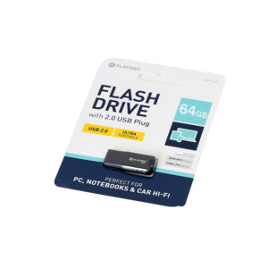 PLATINET USB 2.0 F-DEPO Flash Disk 64GB Waterproof μαύρο PMFF64B | Περιφερειακά | elabstore.gr