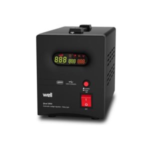 AVR-2000VA Well Ψηφιακό με USB έξοδο Guard LCD Display Black AVR-REL-GUARD2000-WL | Προστασία Ρεύματος UPS | elabstore.gr