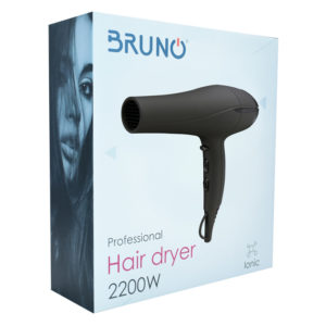 BRUNO Σεσουάρ μαλλιών BRN-0005, 2200W, με ιονιστή, 2x στόμια, AC motor | Οικιακές & Προσωπικές Συσκευές | elabstore.gr