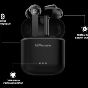 HIFUTURE earphones FlyBuds, true wireless, με θήκη φόρτισης, μαύρα | Αξεσουάρ κινητών | elabstore.gr